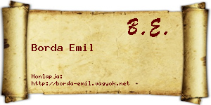Borda Emil névjegykártya