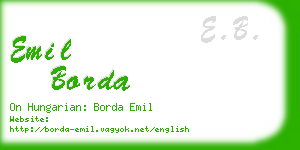 emil borda business card